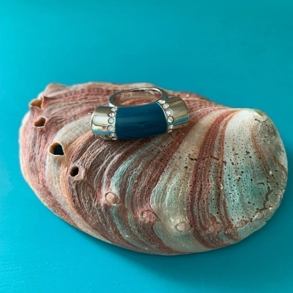 Lia Sophia Peacock Blue Cocktail Statement Ring